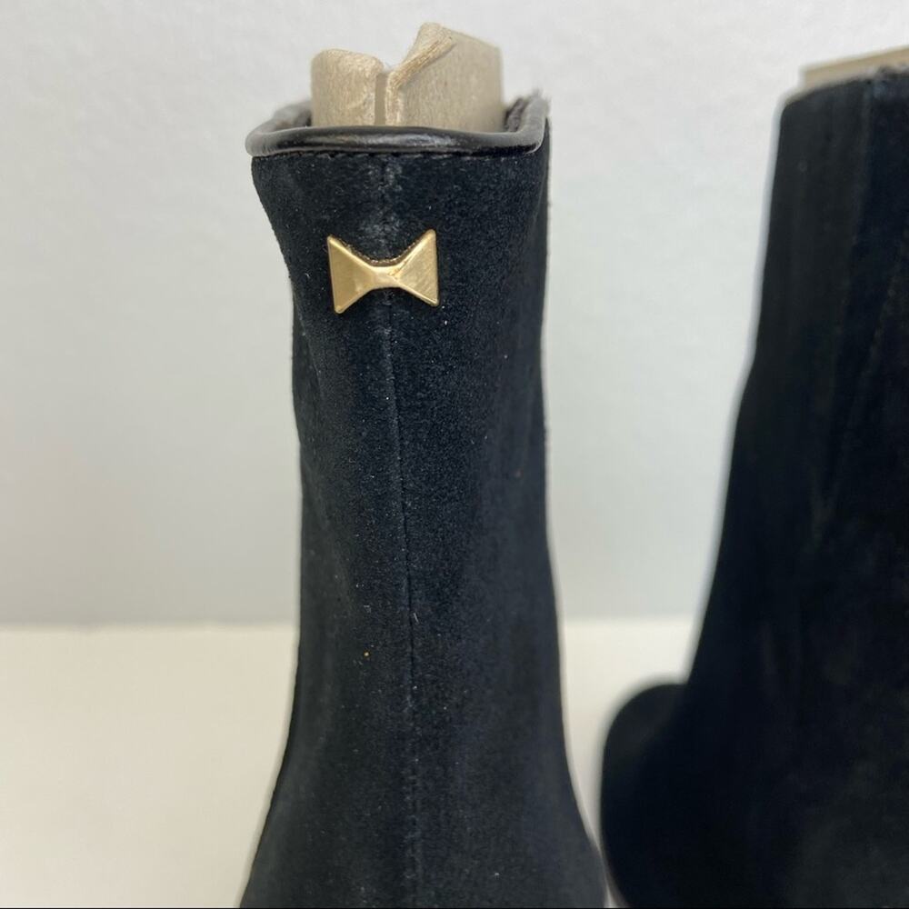 New Ted Baker Orbida Black Suede Block Heel Ankle Boots Size 35.5 - Picture 9 of 16